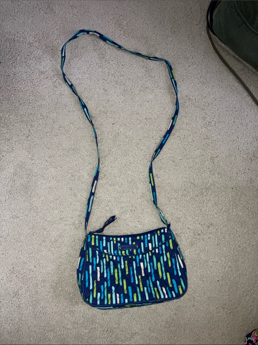 Vera Bradley Blue Green White Patterned Crossbody Bag